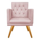 Poltrona Fernanda Pés Palito Mel Corano Rosa Bebê - Amarena M