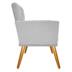 Poltrona Fernanda Pés Palito Mel Suede Cinza - Amarena Móveis