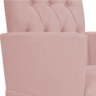 Poltrona Fernanda Pés Palito Mel Suede Rosê - Amarena Móveis