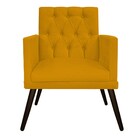 Poltrona Fernanda Pés Palito Tabaco Suede Mostarda - Amarena