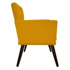 Poltrona Fernanda Pés Palito Tabaco Suede Mostarda - Amarena