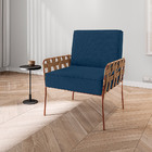 Poltrona Filadélfia Veludo Base De Ferro Cobre - D'rossi - Az