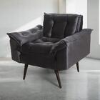 Poltrona Firenze Veludo Kero Konforto Preto