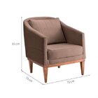 Poltrona Fixa Agatha Tecido Veludo Pés Natural Marrom/natural