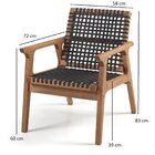 Poltrona Fixa De Madeira E Corda Náutica Traço  Stain Jatobá