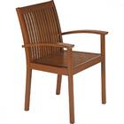 Poltrona Fixa De Madeira Jatobá E Acabamento Natural - Fitt