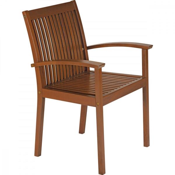 Poltrona Fixa De Madeira Jatobá E Acabamento Natural - Fitt