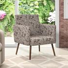 Poltrona Fixa Iris Veludo D20 Sala De Estar Estrutura Madeira