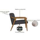 Poltrona Flavia Algodão Chumbo E Nogueira