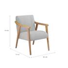 Poltrona Flávia Cinza E Natural