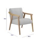 Poltrona Flávia Cinza E Natural