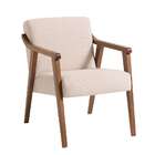 Poltrona Flávia I Bege E Nogueira