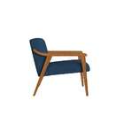 Poltrona Flavia Poliéster Azul Marinho E Nogueira