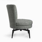 Poltrona Flor Giratória Safira - Tecido Linho Safira Cinza