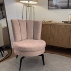 Poltrona Flor Giratória - Tecido Linho Safira Rosa