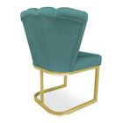 Poltrona Flor Veludo Azul Turquesa Base Metálica Industrial D