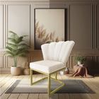 Poltrona Flor Veludo Base Metálica Industrial Dourado - Palla