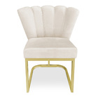 Poltrona Flor Veludo Base Metálica Industrial Dourado - Palla