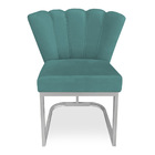 Poltrona Flor Veludo Base Metálica Industrial Prata - Pallazi