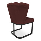 Poltrona Flor Veludo Base Metálica Industrial Preto - Pallazi