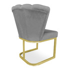 Poltrona Flor Veludo Grafite Base Metálica Industrial Dourado