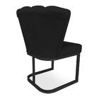 Poltrona Flor Veludo Preto Base Metálica Industrial Preto - P