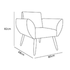 Poltrona Flora Suede Bordo Pés Palito - Vallisa Decor