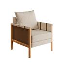 Poltrona Florida Linho Kero Konforto Bege Com Marrom