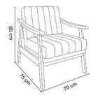Poltrona Flórida Veludo Cinza Base De Madeira Castanho - D'ro