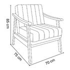 Poltrona Flórida Veludo Grafite Base De Madeira Castanho - D'