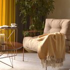 Poltrona Fly Bege Base Metálica Cobre