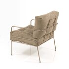 Poltrona Fly Bege Base Metálica Cobre