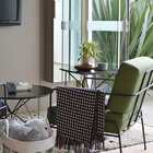 Poltrona Fly Verde Impermeável Base Metal Preta