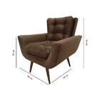 Poltrona Formosa Com Pés Em Madeira - Marrom