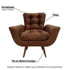 Poltrona Formosa Com Pés Em Madeira - Marrom