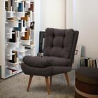 Poltrona Formosa Com Tecido Poliéster - Preto