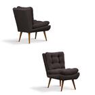 Poltrona Formosa Com Tecido Poliéster - Preto