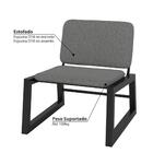 Poltrona Frame Estofada 66 Cm - Preto/cinza