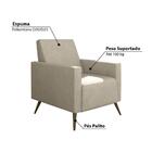 Poltrona Gabi Com Pés Em Madeira - Bege