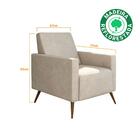 Poltrona Gabi Com Pés Em Madeira - Bege