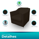 Poltrona Gabi Para Sala E Quarto Corino - Jylcrom - Marrom