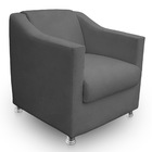 Poltrona Gabi Para Sala E Quarto Suede Cinza - Jylcrom