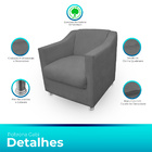 Poltrona Gabi Para Sala E Quarto Suede Cinza - Jylcrom