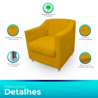 Poltrona Gabi Para Sala E Quarto Suede - Jylcrom - Amarelo