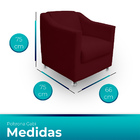 Poltrona Gabi Para Sala E Quarto Suede - Jylcrom - Bordo