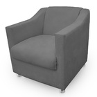 Poltrona Gabi Para Sala E Quarto Suede - Jylcrom - Cinza