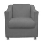 Poltrona Gabi Para Sala E Quarto Suede - Jylcrom - Cinza