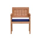 Poltrona Garden Madeira Maciça Assento Estofado Encosto Tranç