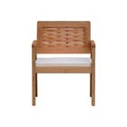 Poltrona Garden Madeira Maciça Assento Estofado Encosto Tranç