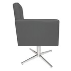 Poltrona Gênesis Base Giratória De Metal Corano Cinza - Amare